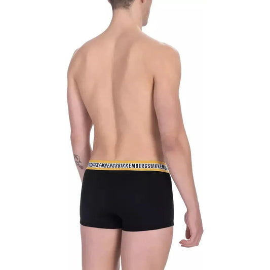 Bikkembergs Black Cotton Men Trunk Underwear Bikkembergs