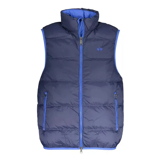 La Martina Blue Polyamide Men Jacket La Martina