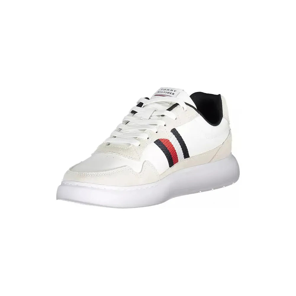 Tommy Hilfiger White Leather Men Sneaker Tommy Hilfiger