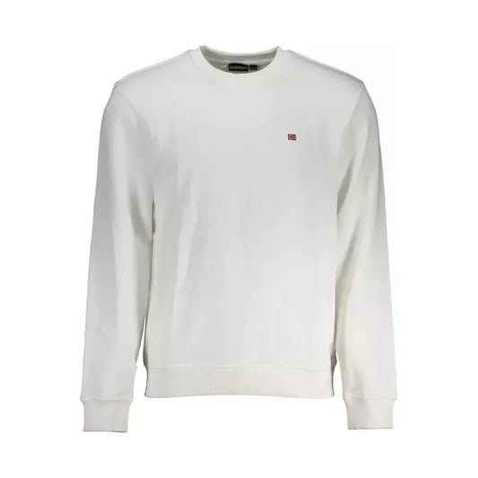 Napapijri White Cotton Men Sweater Napapijri