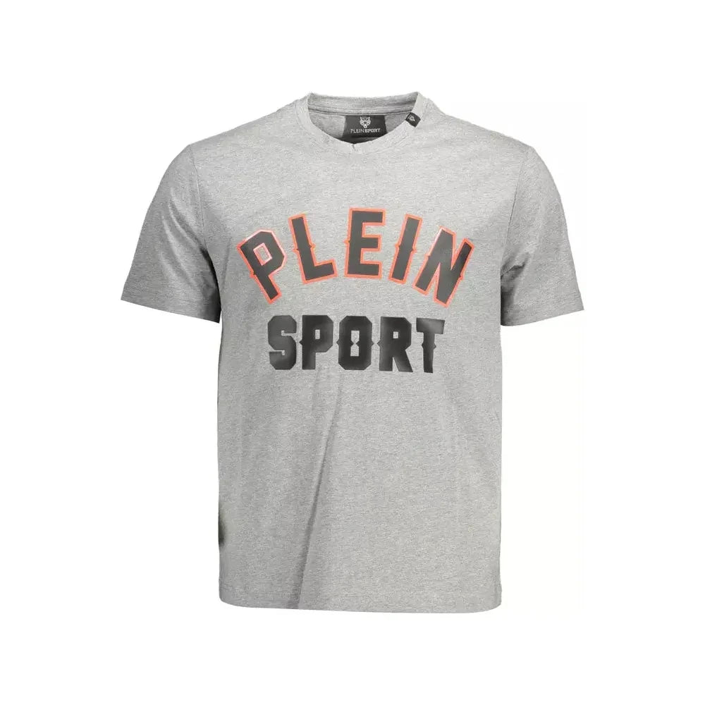 Plein Sport Gray Cotton Men T-Shirt Plein Sport