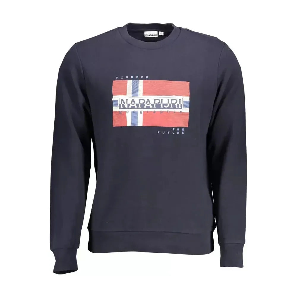 Napapijri Blue Cotton Men Sweater Napapijri