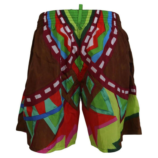 Dsquared² Multicolor Print Swim Shorts Boxer Style Dsquared²