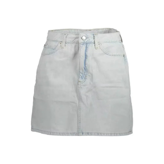 Calvin Klein Light Blue Cotton Women Skirt Calvin Klein