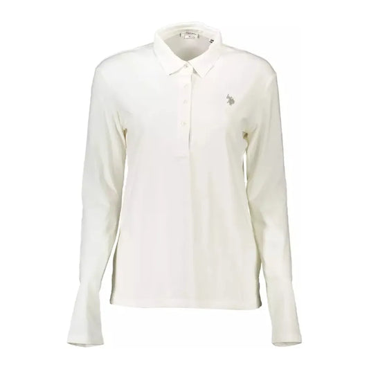 U.S. POLO ASSN. White Cotton Women Polo Shirt