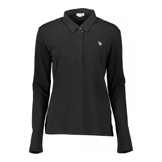 U.S. POLO ASSN. Black Cotton Women Polo Shirt