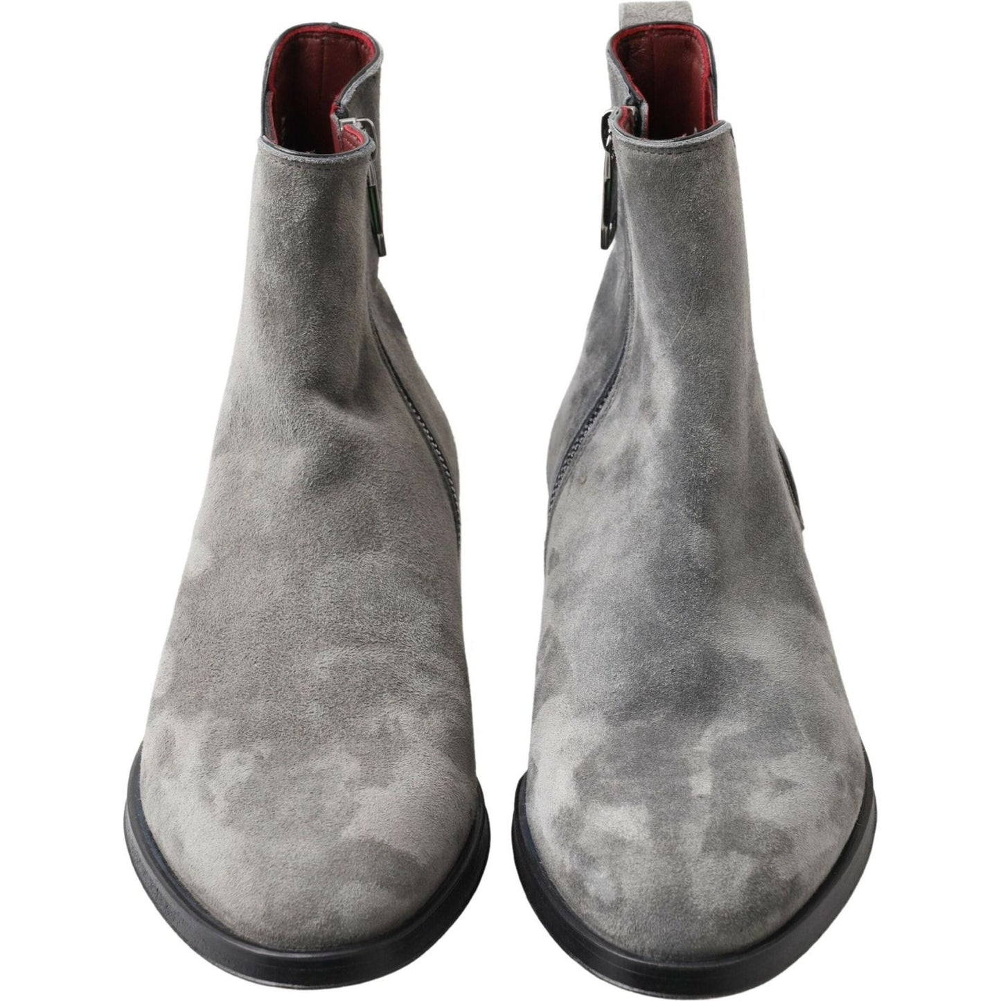 Dolce & Gabbana Elegant Gray Chelsea Leather Boots Dolce & Gabbana