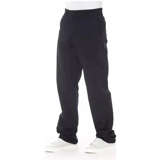 Alpha Studio Blue Cotton Men Pant Alpha Studio