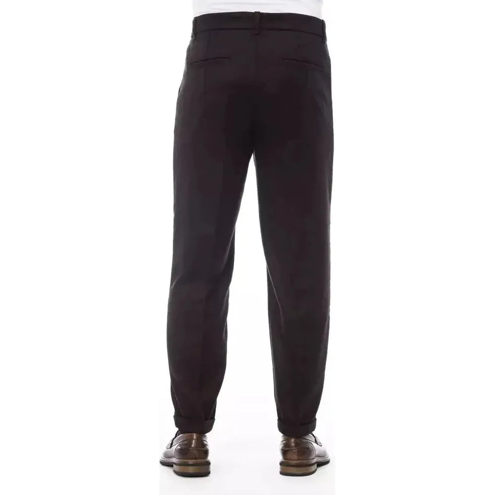 Alpha Studio Brown Wool Men Pants Alpha Studio