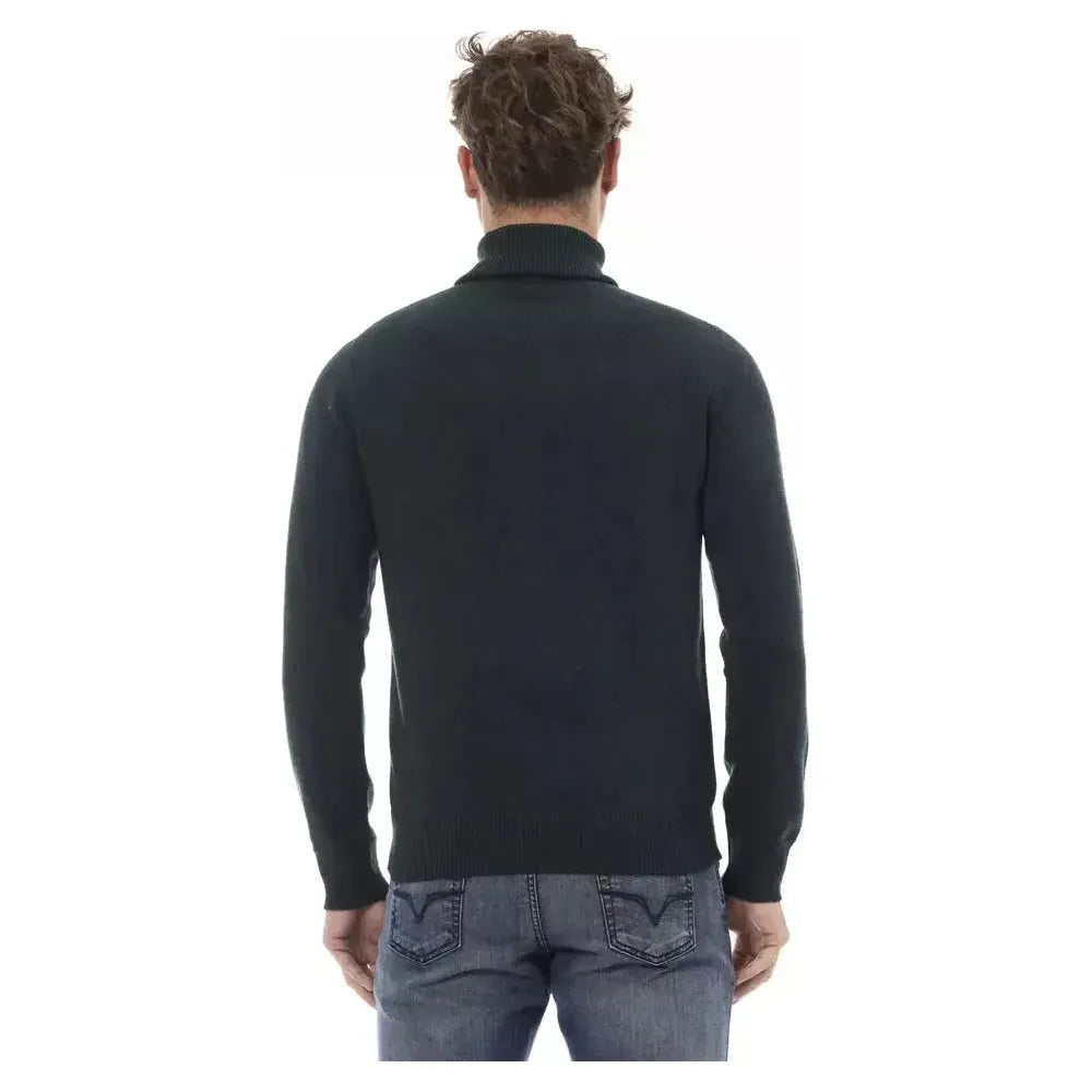 Alpha Studio Green Wool Men Sweater Alpha Studio