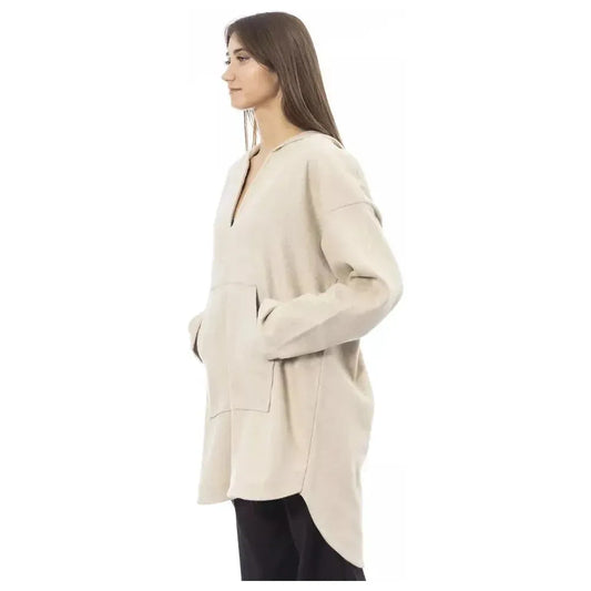 Alpha Studio Beige Wool Women Sweater Alpha Studio