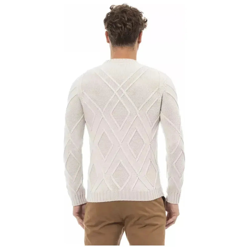 Alpha Studio Beige Merino Men Sweater Alpha Studio