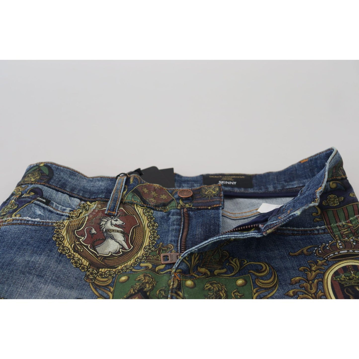 Dolce & Gabbana Elegant Slim-Fit Printed Denim Jeans Dolce & Gabbana