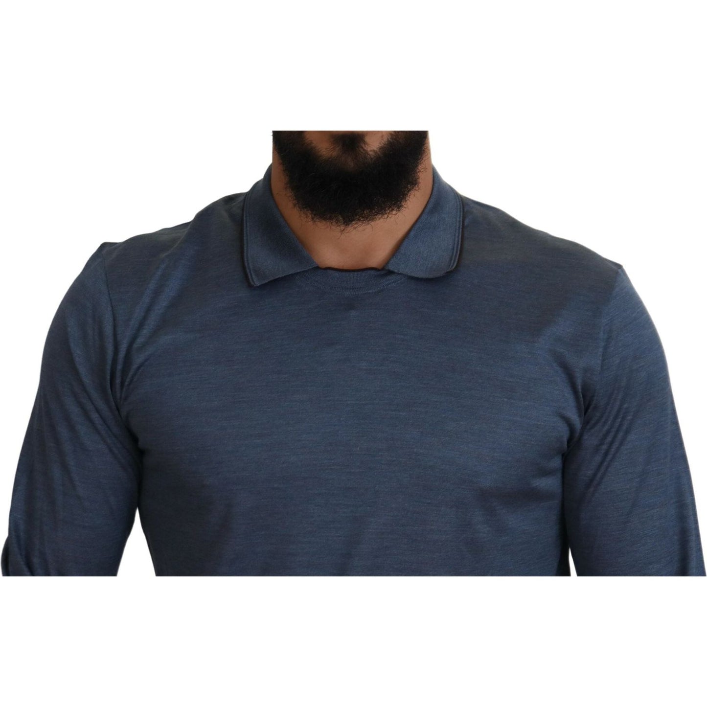 Dolce & Gabbana Elegant Silk Blue Pullover Sweater Dolce & Gabbana