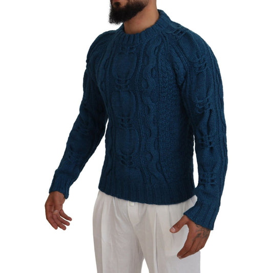 Dolce & Gabbana Elegant Blue Crewneck Sweater Dolce & Gabbana