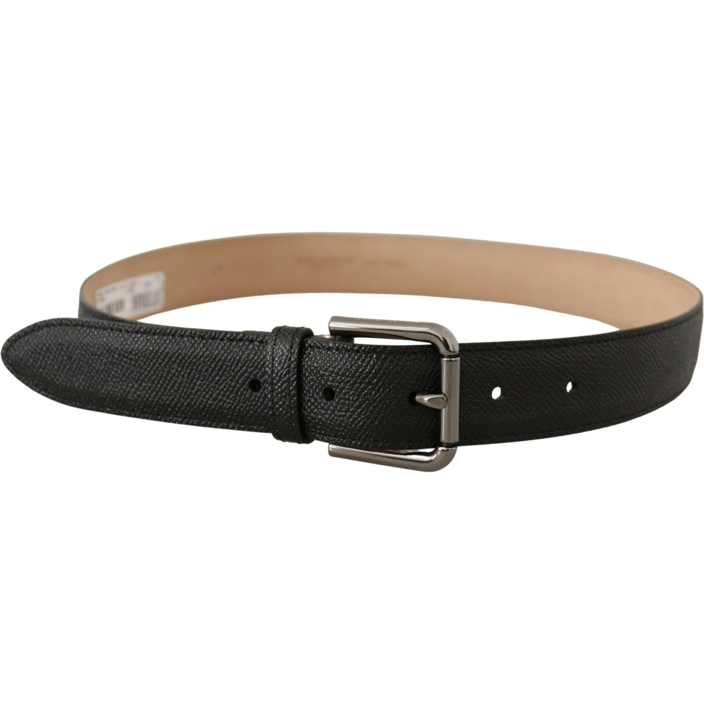 Dolce & Gabbana Elegant Black Leather Belt with Metal Buckle Dolce & Gabbana