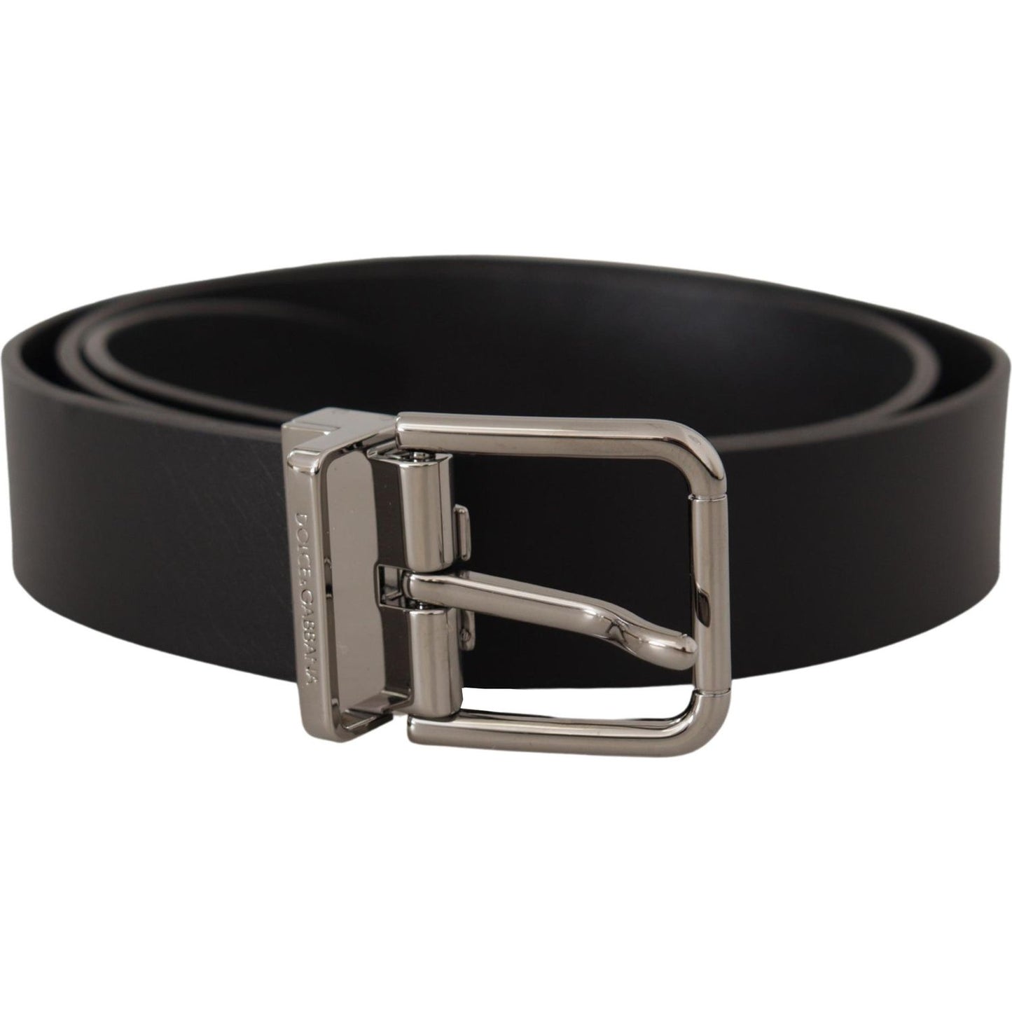 Dolce & Gabbana Elegant Black Leather Belt with Metal Buckle Dolce & Gabbana