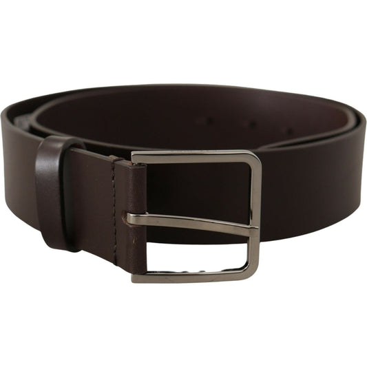 Dolce & Gabbana Elegant Dark Brown Leather Belt Dolce & Gabbana