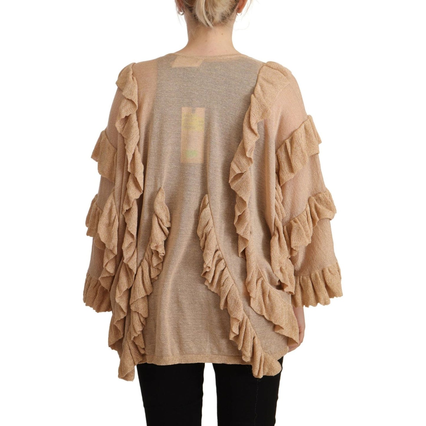 Aniye By Chic Beige Long Sleeve Open Front Cardigan Aniye By