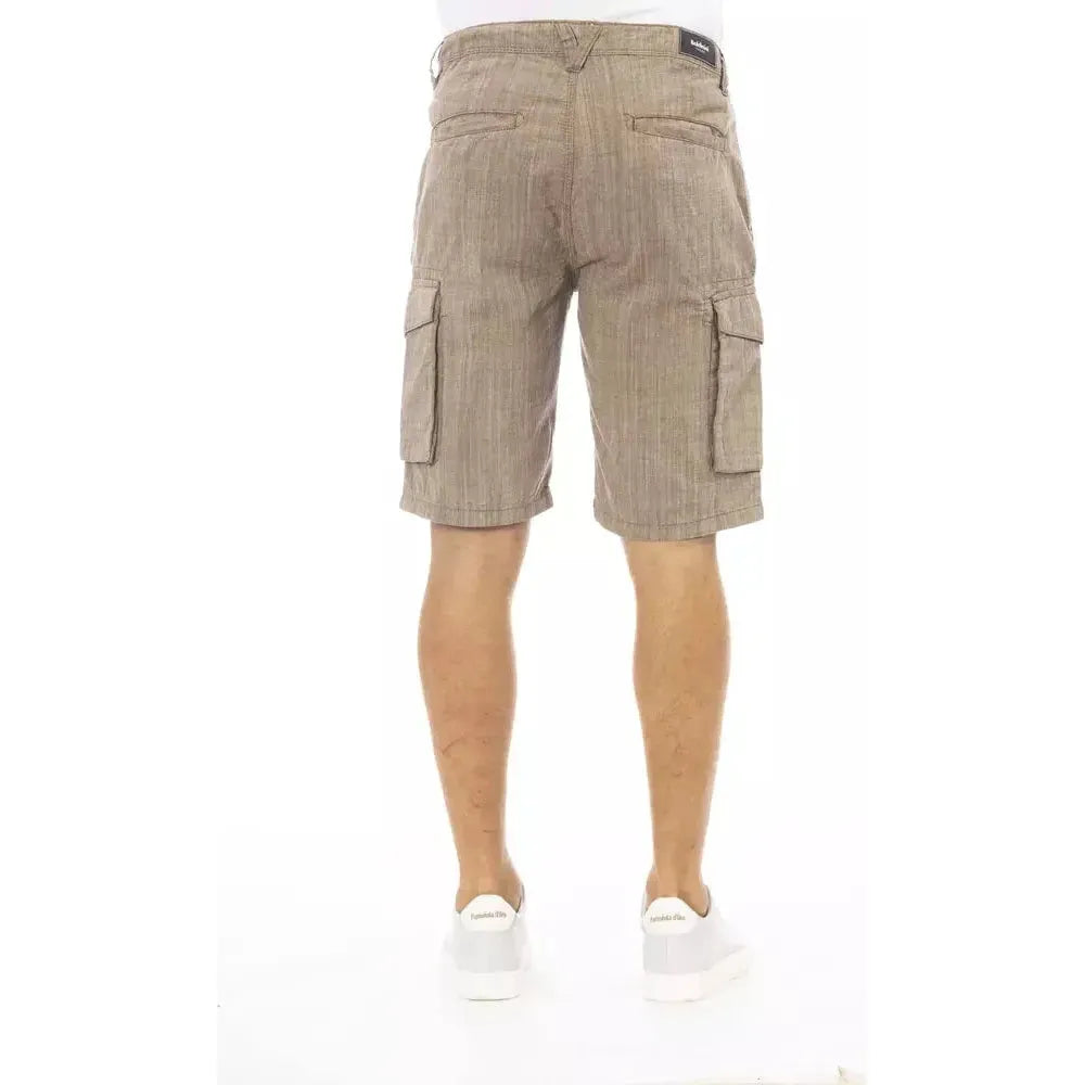 Baldinini Trend Brown Cotton Men Cargo Short Baldinini Trend