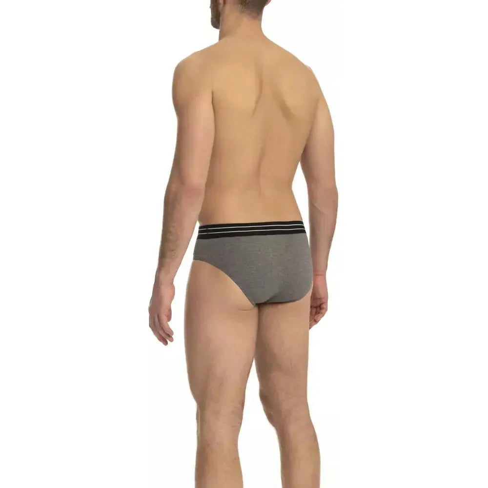 Cavalli Class Gray Cotton Men Underwear Pack Cavalli Class