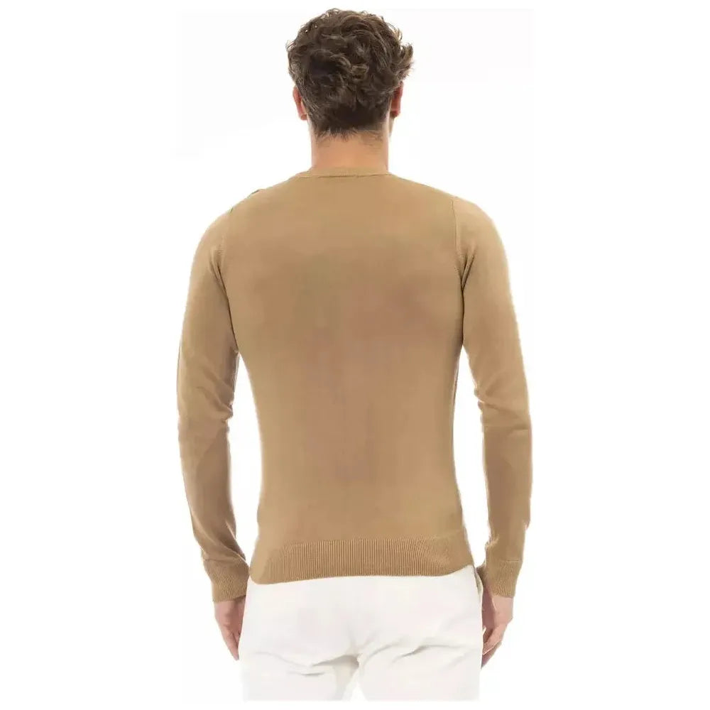 Baldinini Trend Beige Modal Men Sweater Baldinini Trend