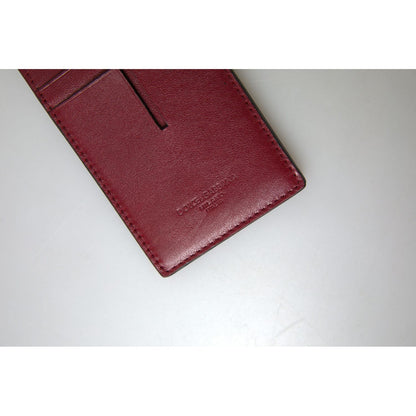 Dolce & Gabbana Red Leather Lanyard Logo Slim Card Holder Men Wallet Dolce & Gabbana
