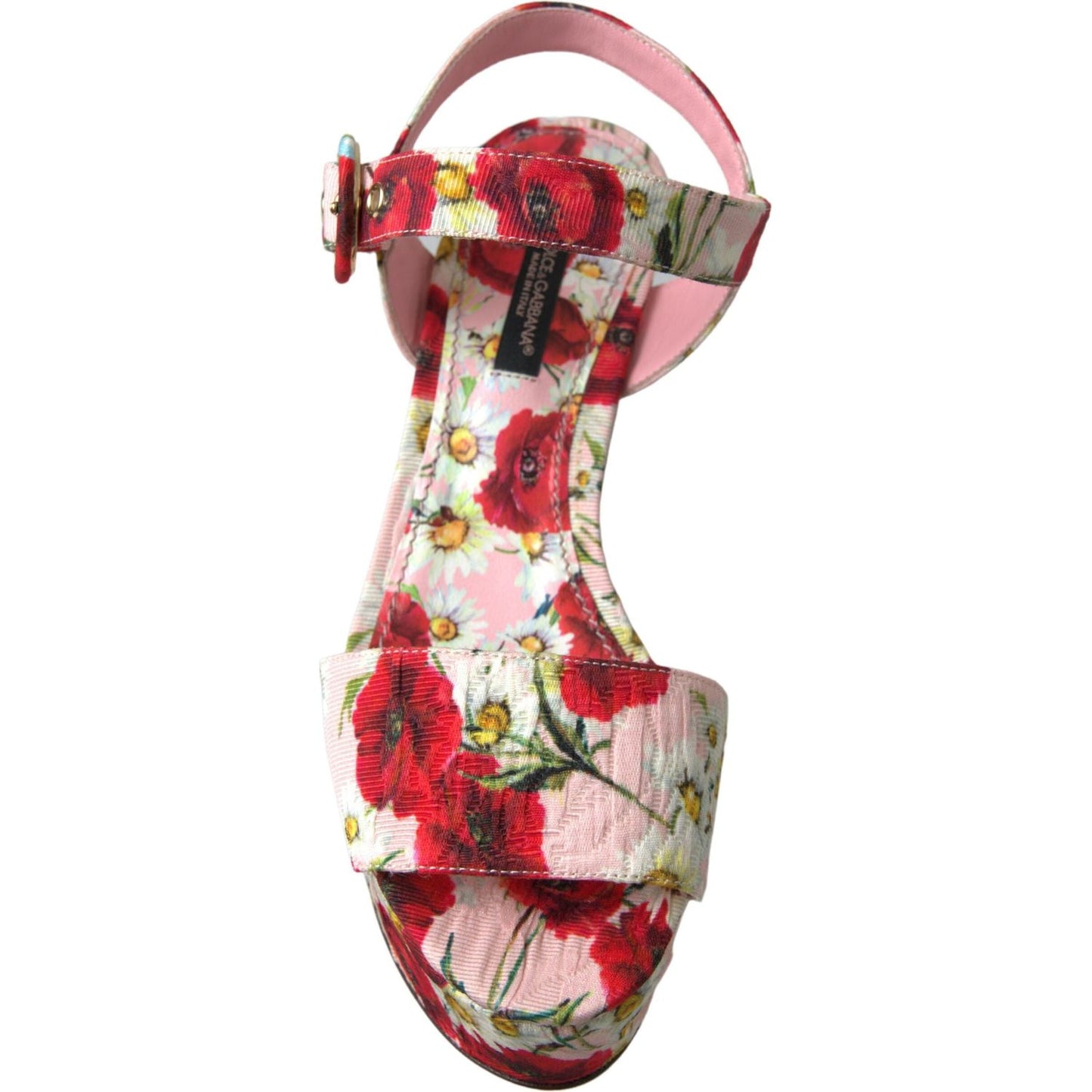 Dolce & Gabbana Floral Ankle Strap Wedge Sandals Dolce & Gabbana