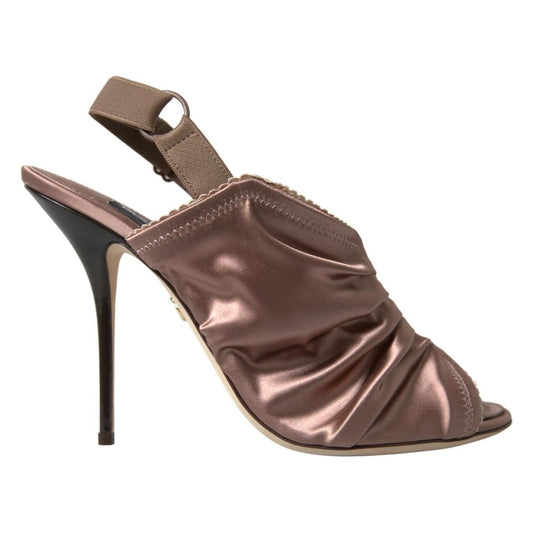 Dolce & Gabbana Elegant Slingback Stiletto Heels in Light Brown Dolce & Gabbana