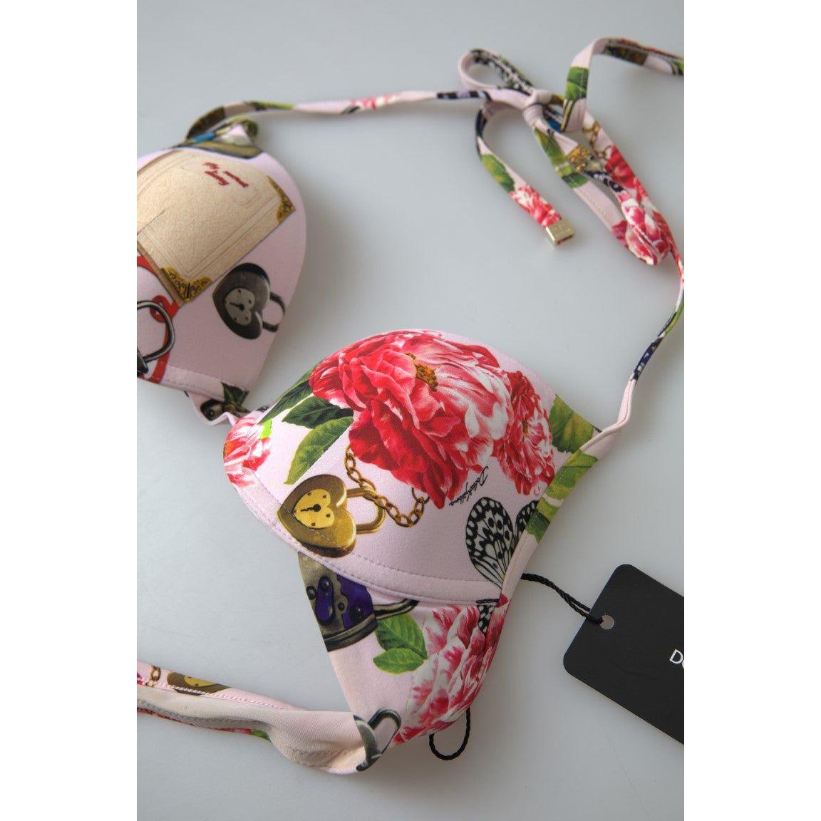 Dolce & Gabbana Chic Floral Bikini Top Elegance Dolce & Gabbana