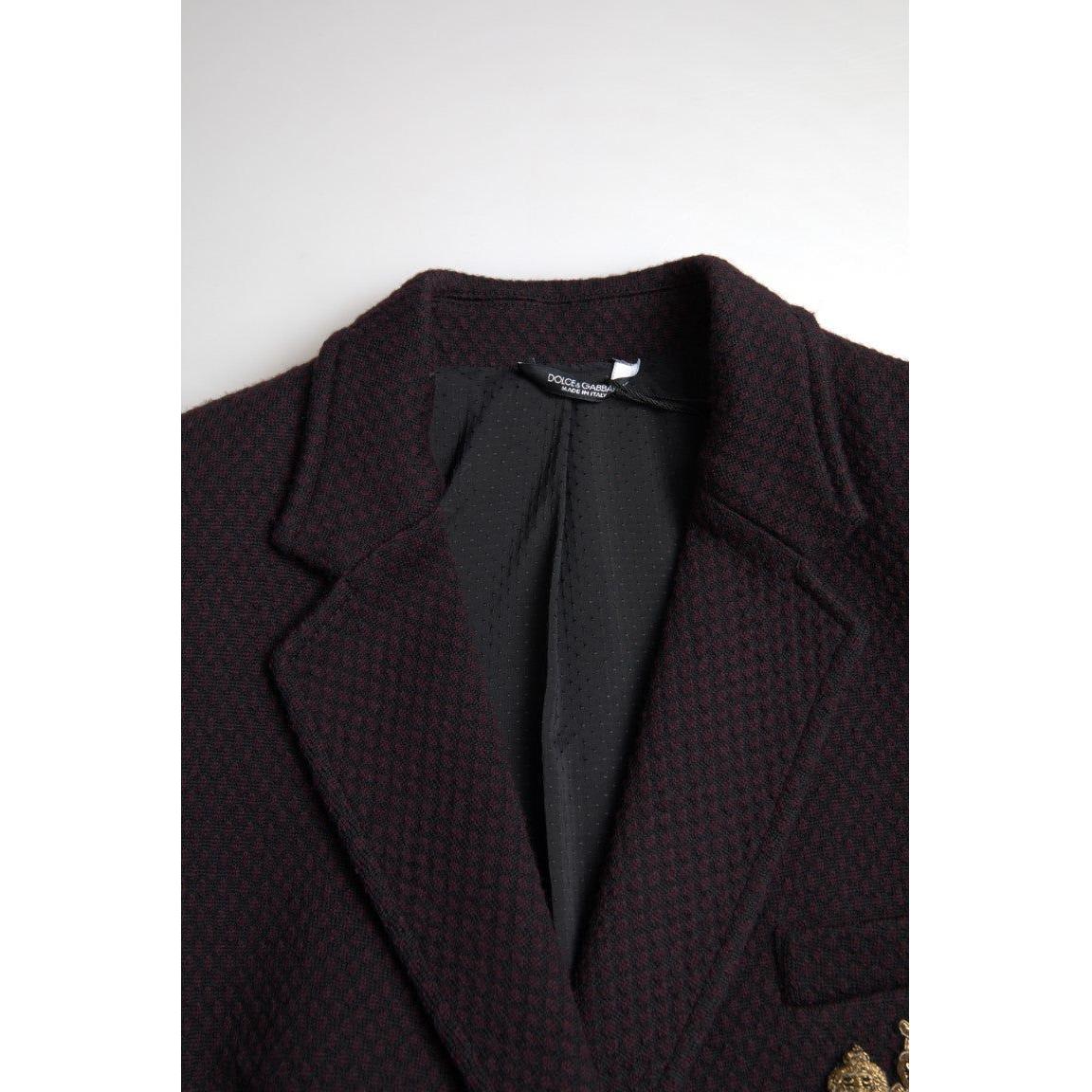 Dolce & Gabbana Elegant Purple Double Breasted Wool Blazer Dolce & Gabbana