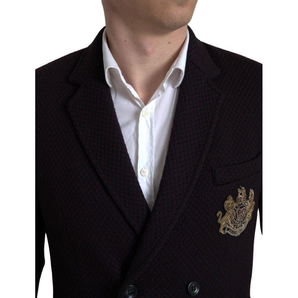 Dolce & Gabbana Elegant Purple Double Breasted Wool Blazer Dolce & Gabbana