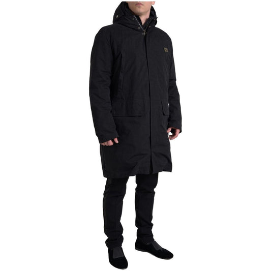 Dolce & Gabbana Elegant Black Hooded Trench Coat Dolce & Gabbana