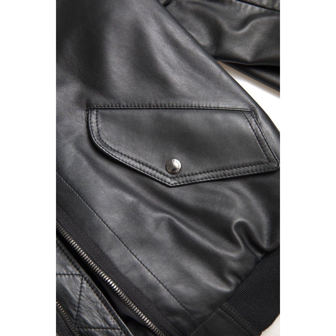 Dolce & Gabbana Elegant Black Leather Bomber Jacket Dolce & Gabbana