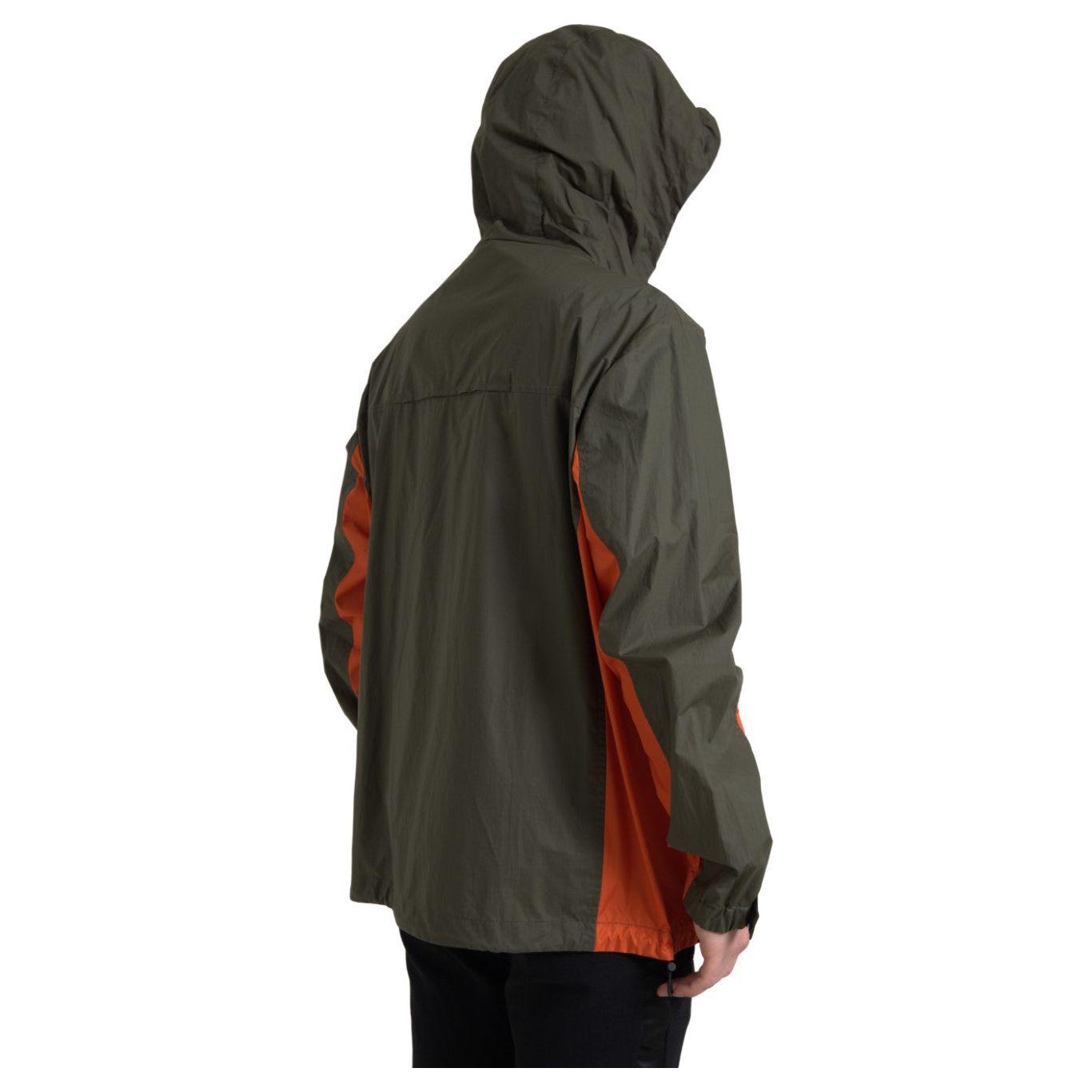 Dolce & Gabbana Elegant Hooded Full Zip Jacket in Green and Orange Dolce & Gabbana