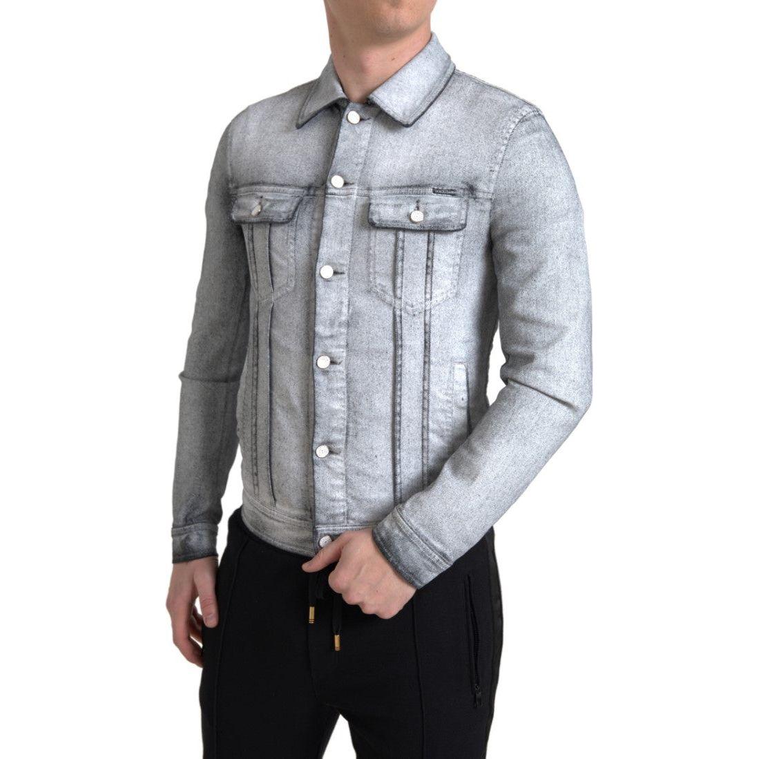 Dolce & Gabbana Elegant Gray Cotton Stretch Denim Jacket Dolce & Gabbana