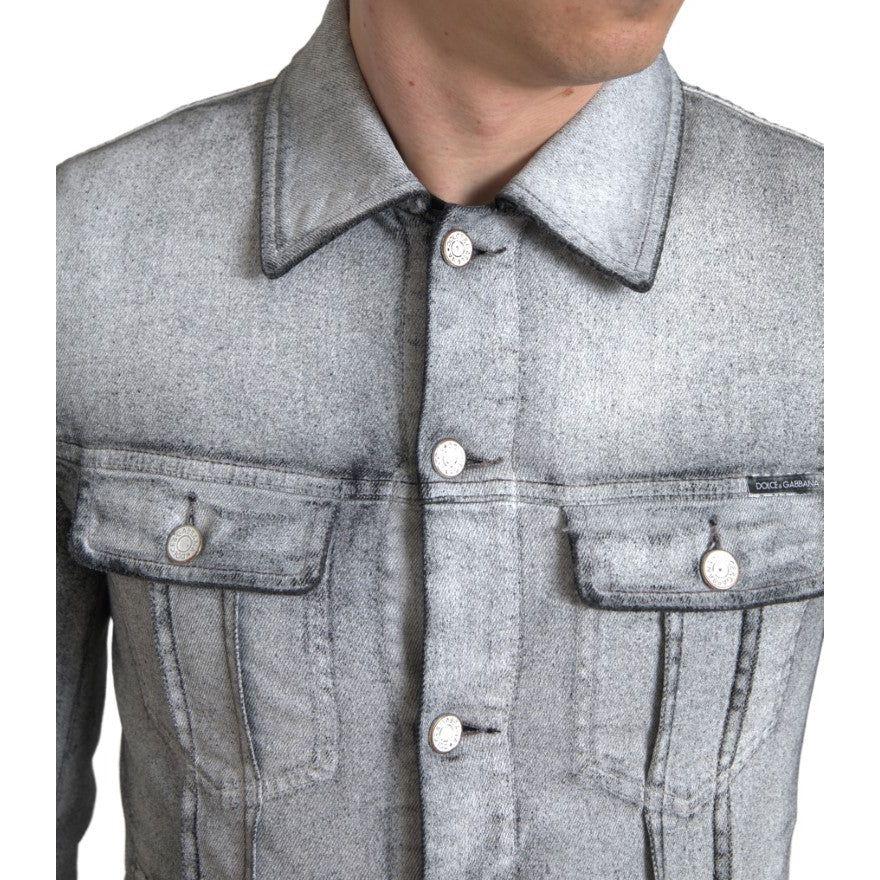 Dolce & Gabbana Elegant Gray Cotton Stretch Denim Jacket Dolce & Gabbana