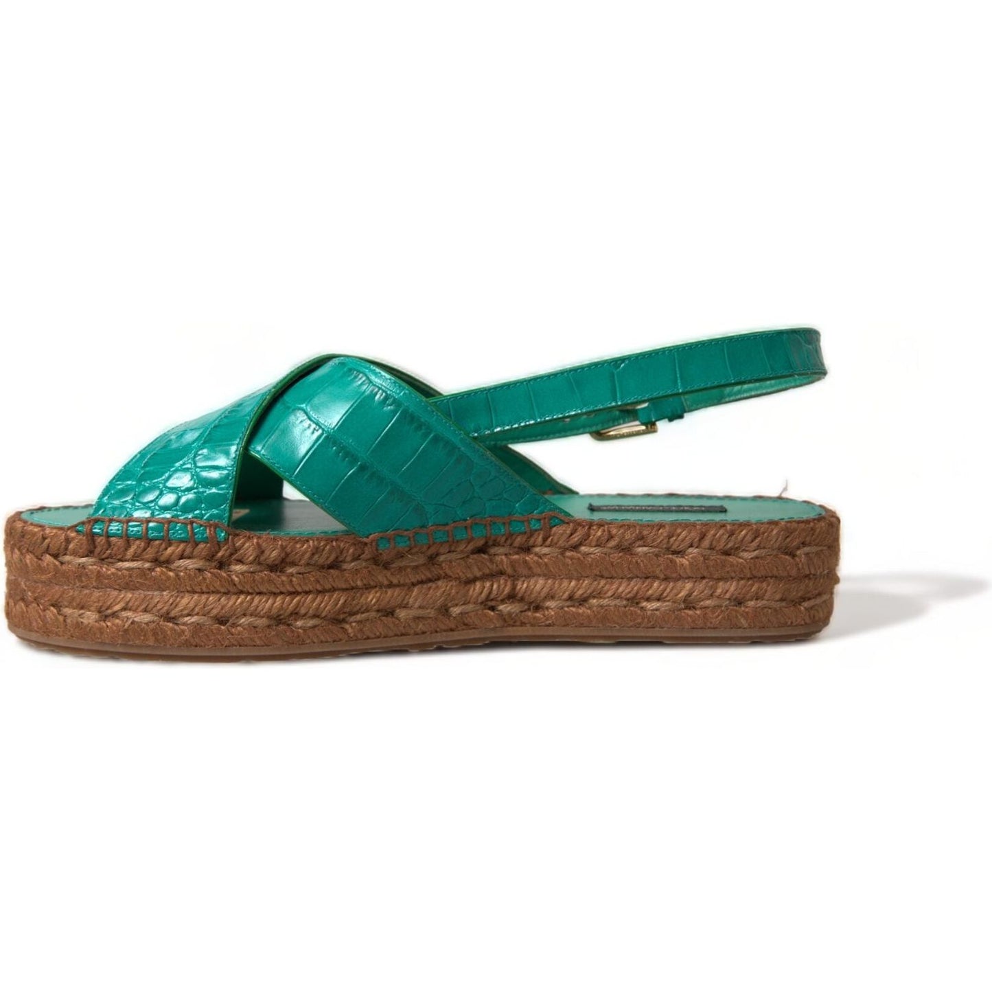 Dolce & Gabbana Elegant Green Espadrille Platform Sandals Dolce & Gabbana