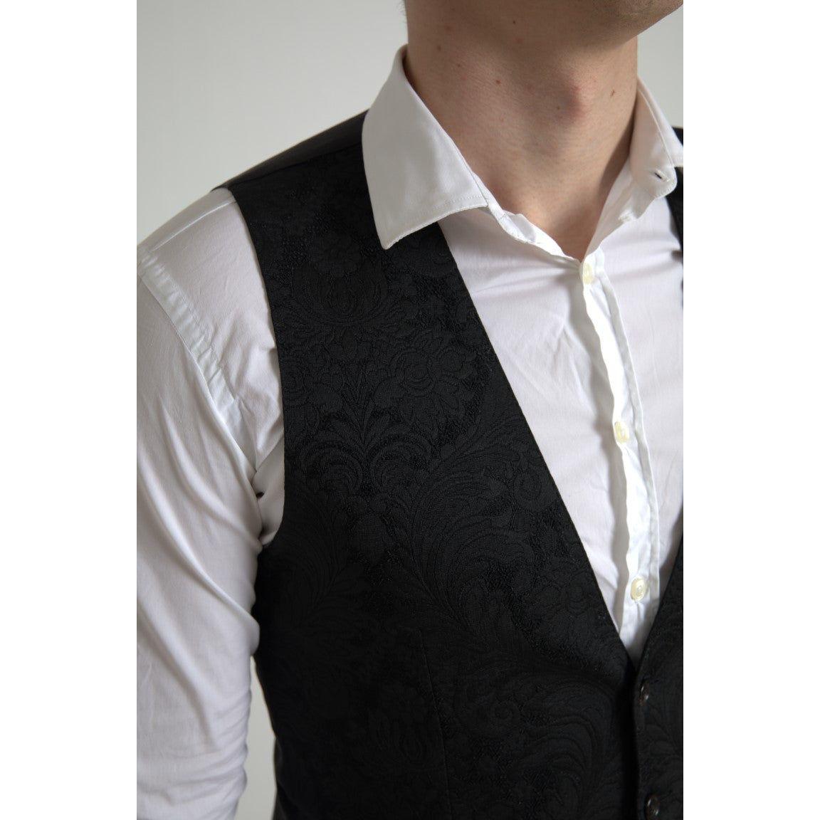 Dolce & Gabbana Elegant Black Formal Dress Vest Dolce & Gabbana