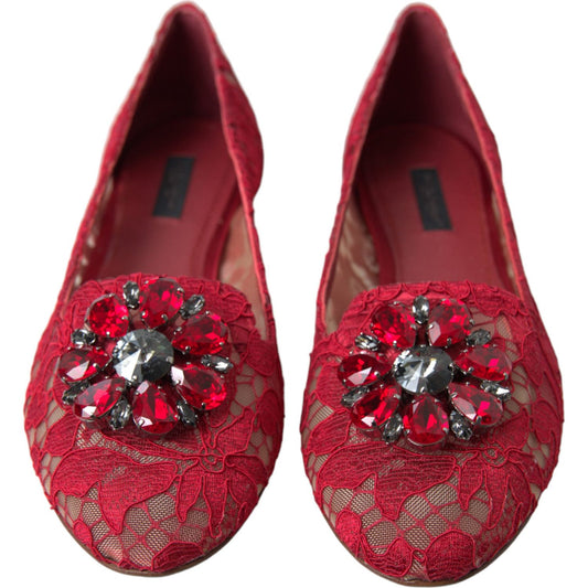 Dolce & Gabbana Elegant Floral Lace Vally Flats Dolce & Gabbana