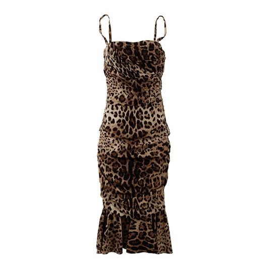 Dolce & Gabbana Elegant Leopard Print Cady Dress Dolce & Gabbana