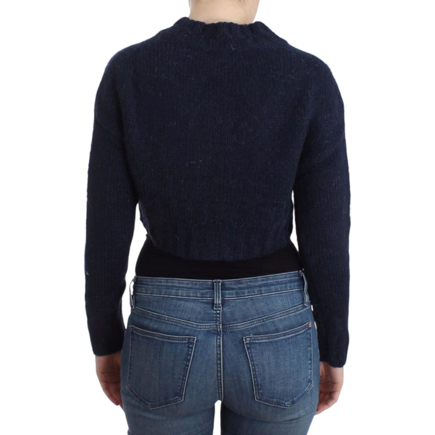 John Galliano Chic Cropped Blue Cardigan John Galliano