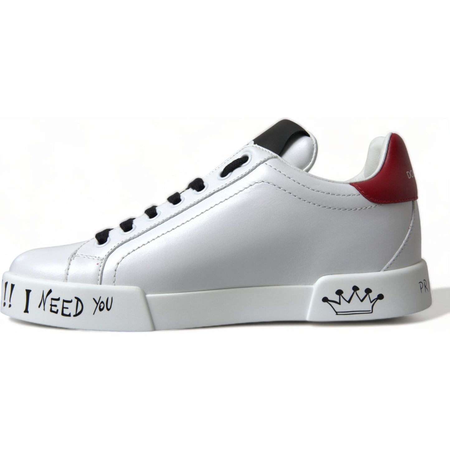 Dolce & Gabbana Chic White Portofino Leather Sneakers Dolce & Gabbana