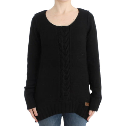 Cavalli Black knitted wool sweater Cavalli