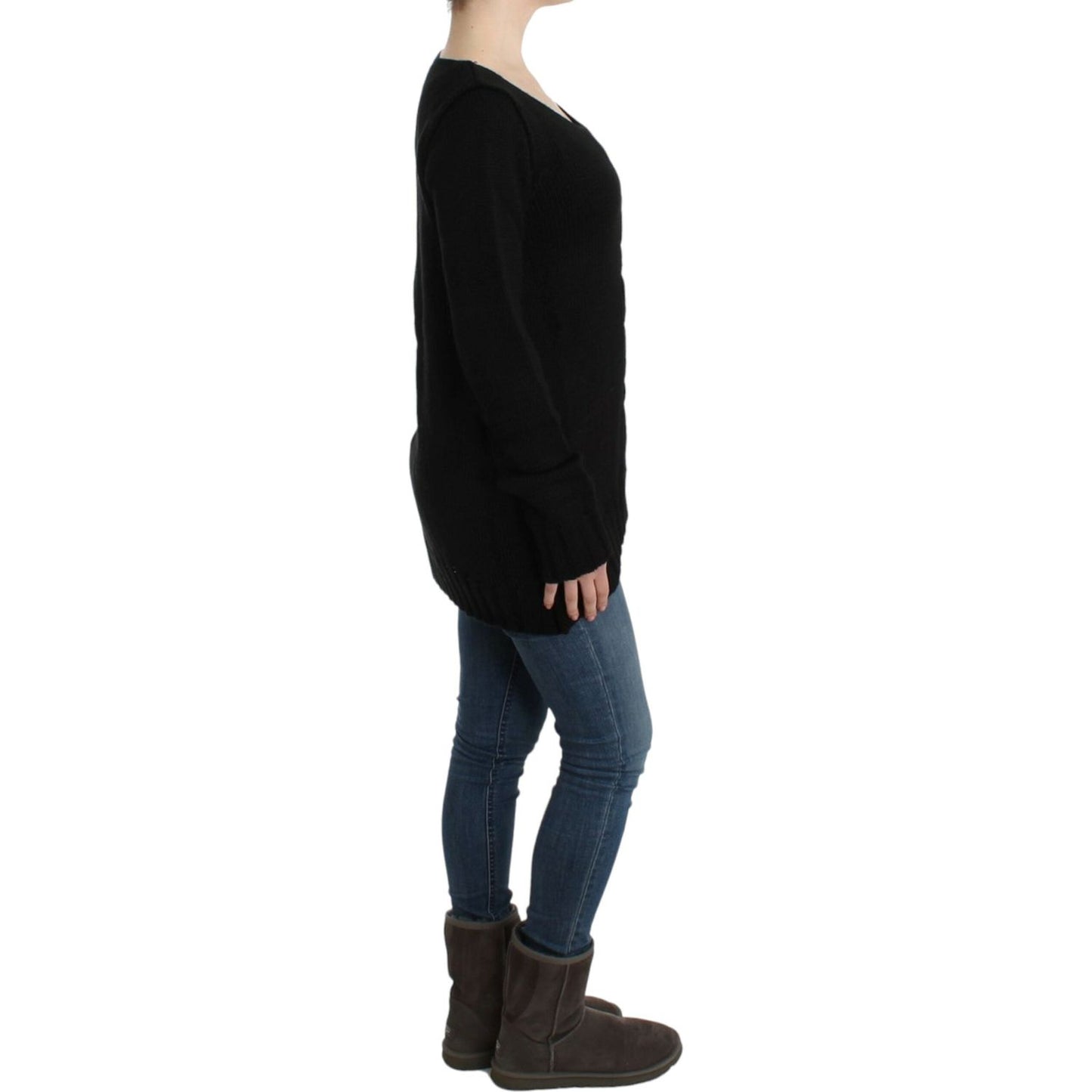 Cavalli Black knitted wool sweater Cavalli