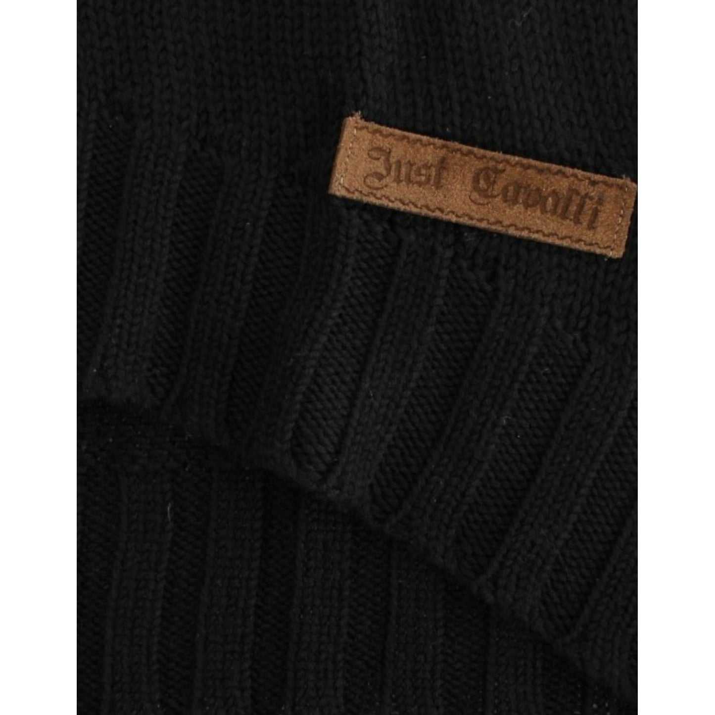 Cavalli Alluring Black Knitted Crew Neck Sweater Cavalli