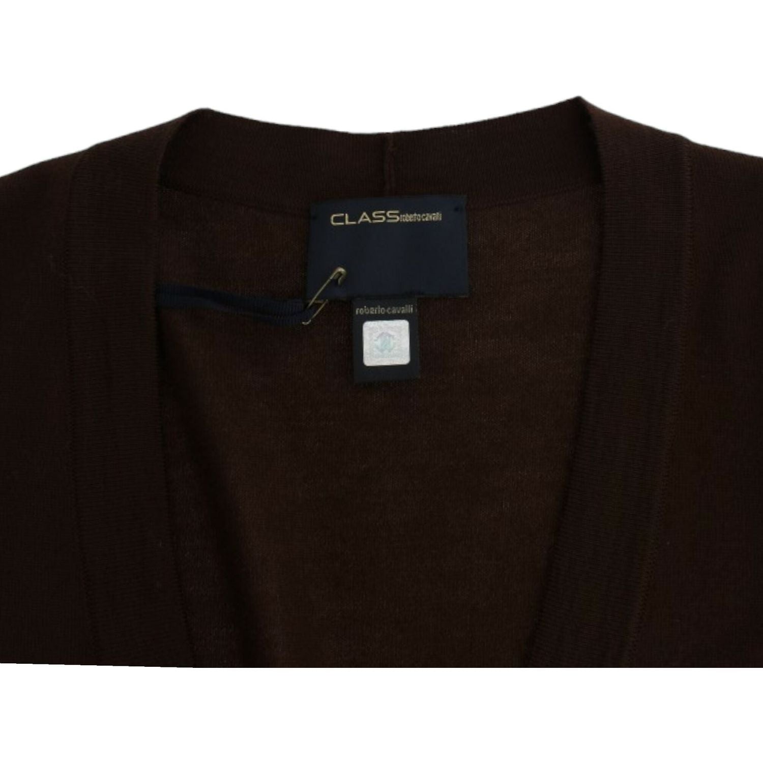 Cavalli Brown cropped wool cardigan
