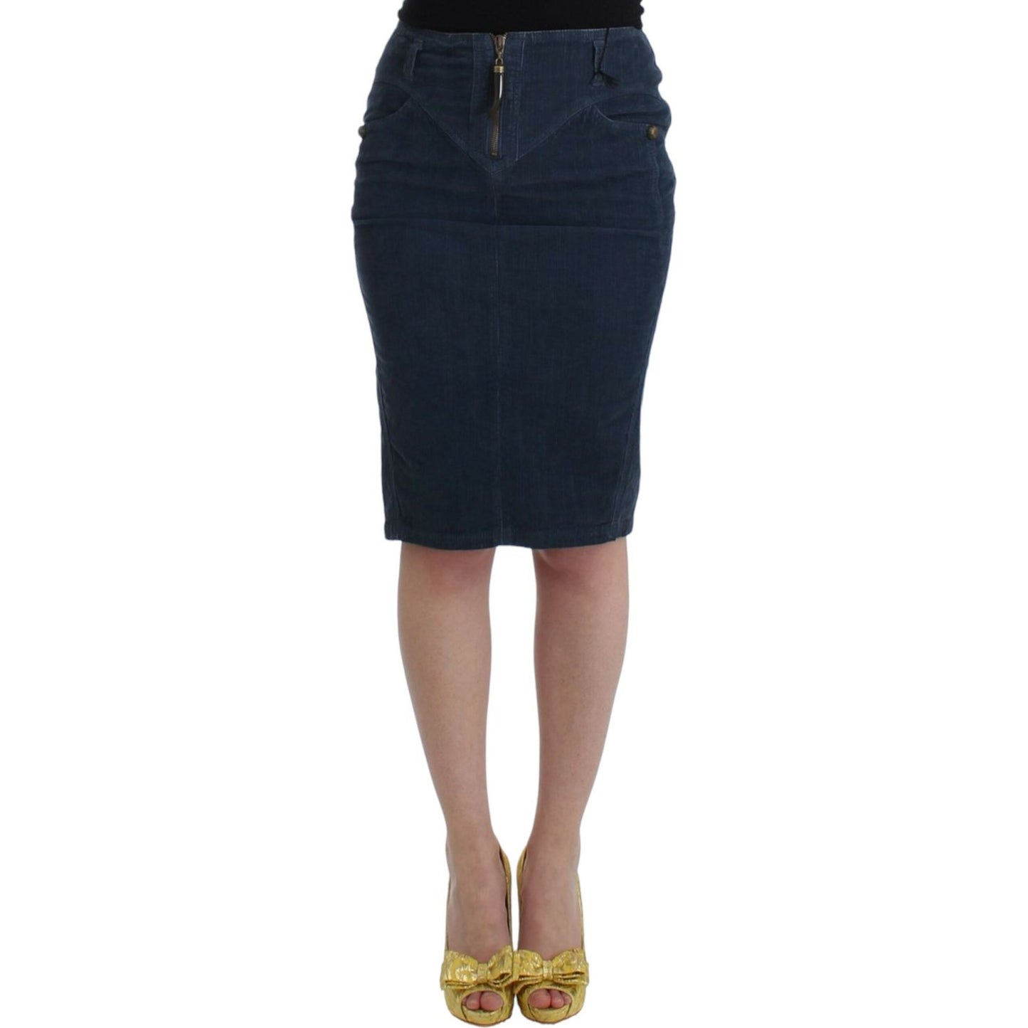 Cavalli Elegant Blue Pencil Skirt Cavalli