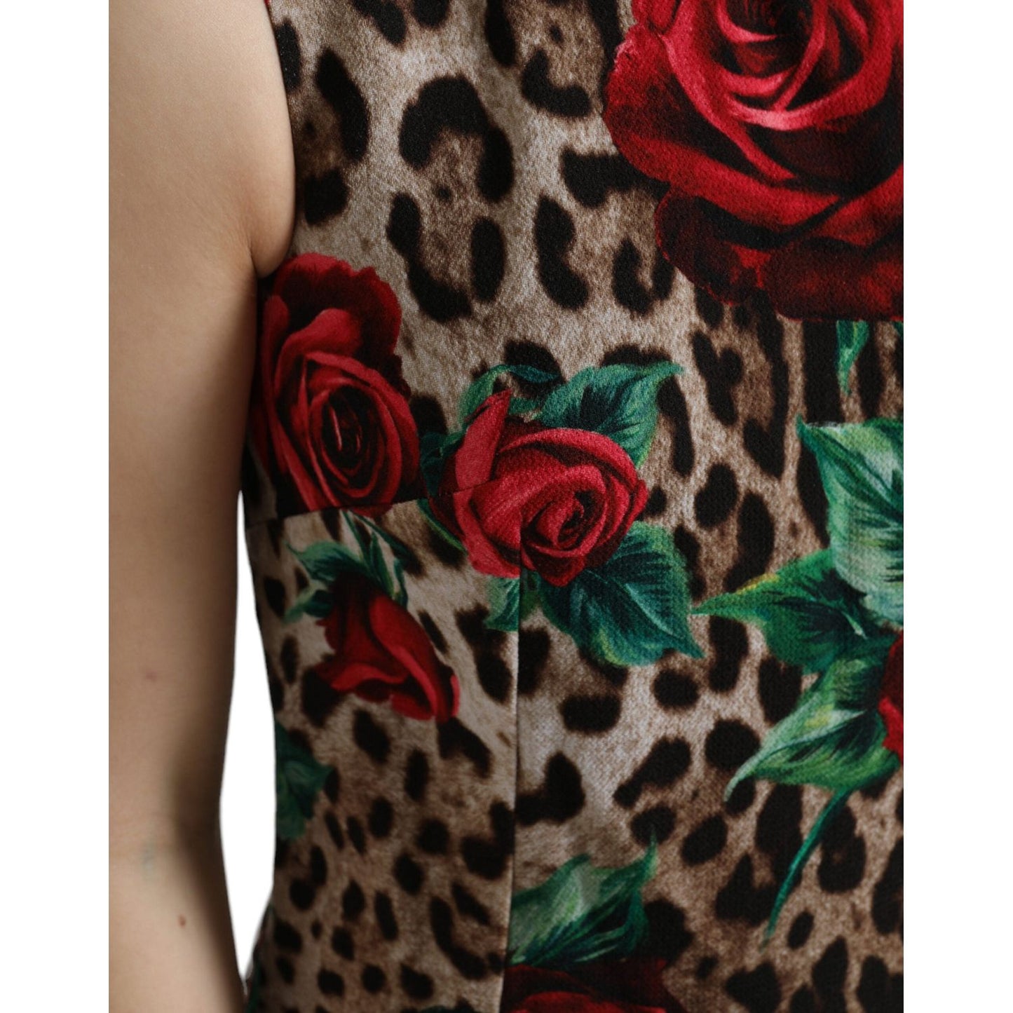 Dolce & Gabbana Elegant Leopard Floral A-Line Dress Dolce & Gabbana