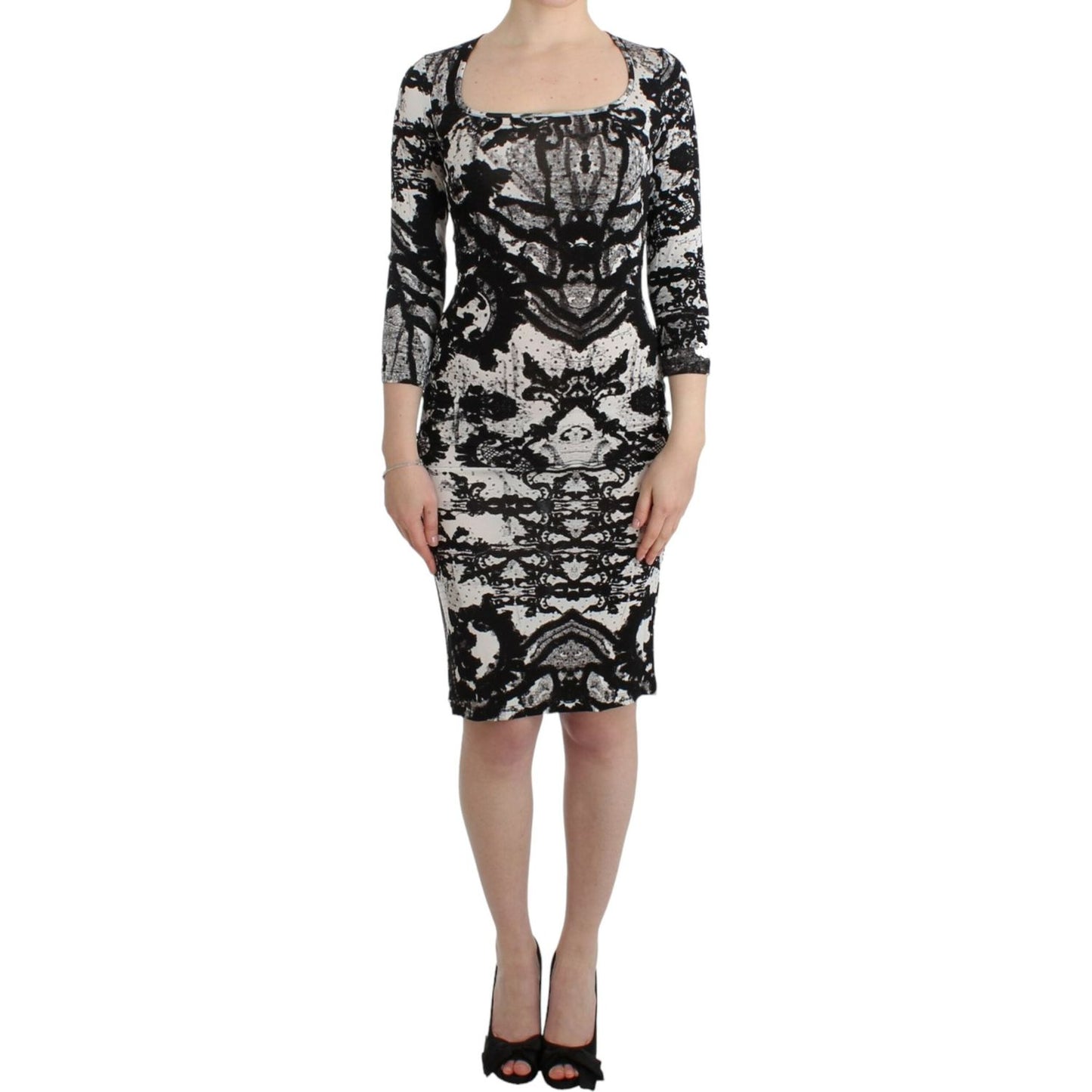 Cavalli Elegant Printed Jersey Sheath Dress Cavalli